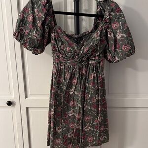 Trixxi Puff Sleeve Babydoll Dress